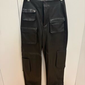 AFRM Dark Leather Cargo Pants